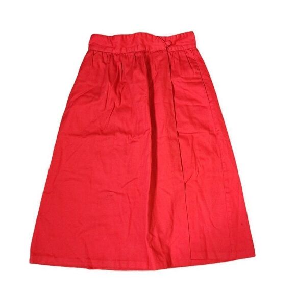 Vintage 1970s Wrap Skirt Womens Size Small Red Cotton Blend USA - Picture 1 of 4
